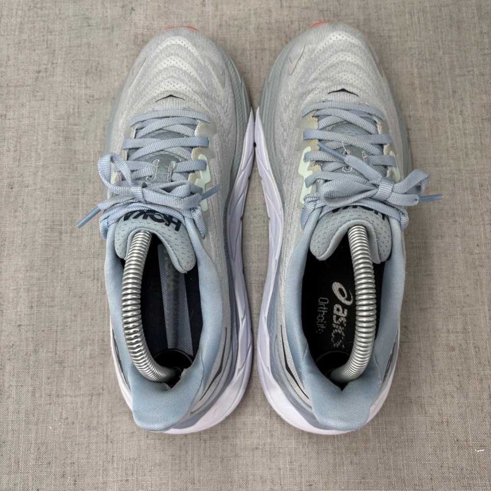 Hoka Arahi 6 Running Shoes Harbor Mist Celery Grey Orange Stability Women's 7.5 - Picture 7 of 12